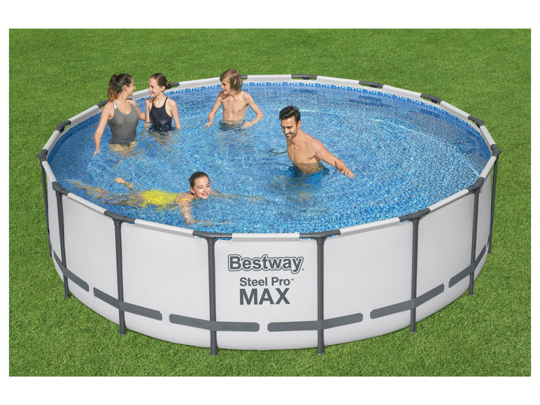 Bestway Steel Pro MAX™ Frame Pool Komplett-Set mit Filterpumpe, ca. Ø 488 x 122 cm