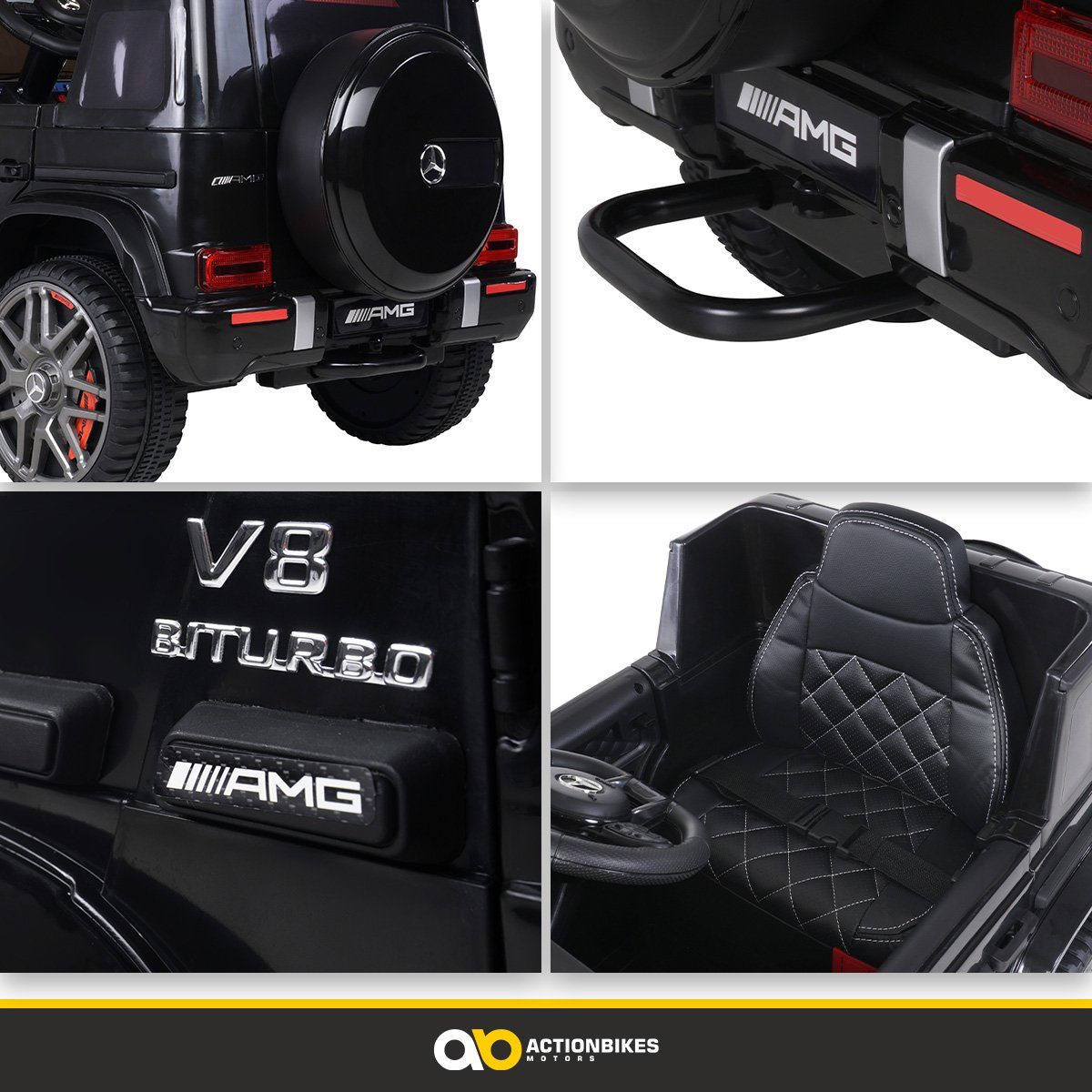 Actionbikes Motors Elektro-Kinderauto Mercedes Benz AMG G63 - Kinder Elektro Auto ab 3 Jahre, Belastbarkeit 35 kg, (2-tlg), Soft-Start - Stoßdämpfer