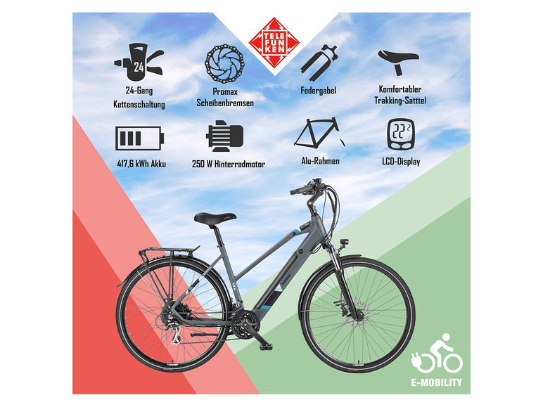 TELEFUNKEN E-Bike Trekkingrad »XC940 Expedition«, 28 Zoll