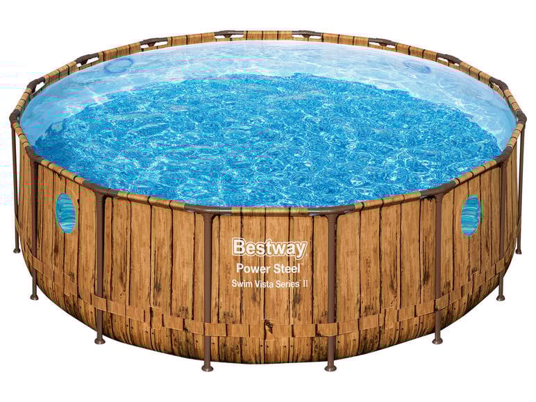 Bestway Power Steel™ Swim Vista Series™ Frame Pool Komplett-Set mit Filterpumpe Ø 488 x 122 cm, rund