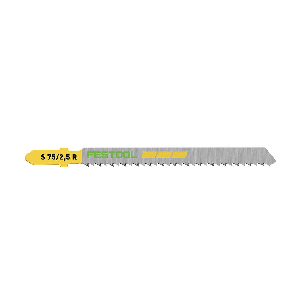 FESTOOL 75mm x 2.5mm T-Shank Jigsaw Blade for Wood Cutting - FINE - 5 Piece 204259