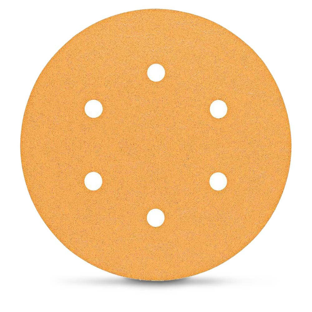 BOSCH 150mm 240-Grit 6-Hole Hook & Loop Sanding Disc for Wood & Paint - C470 - 5 Piece