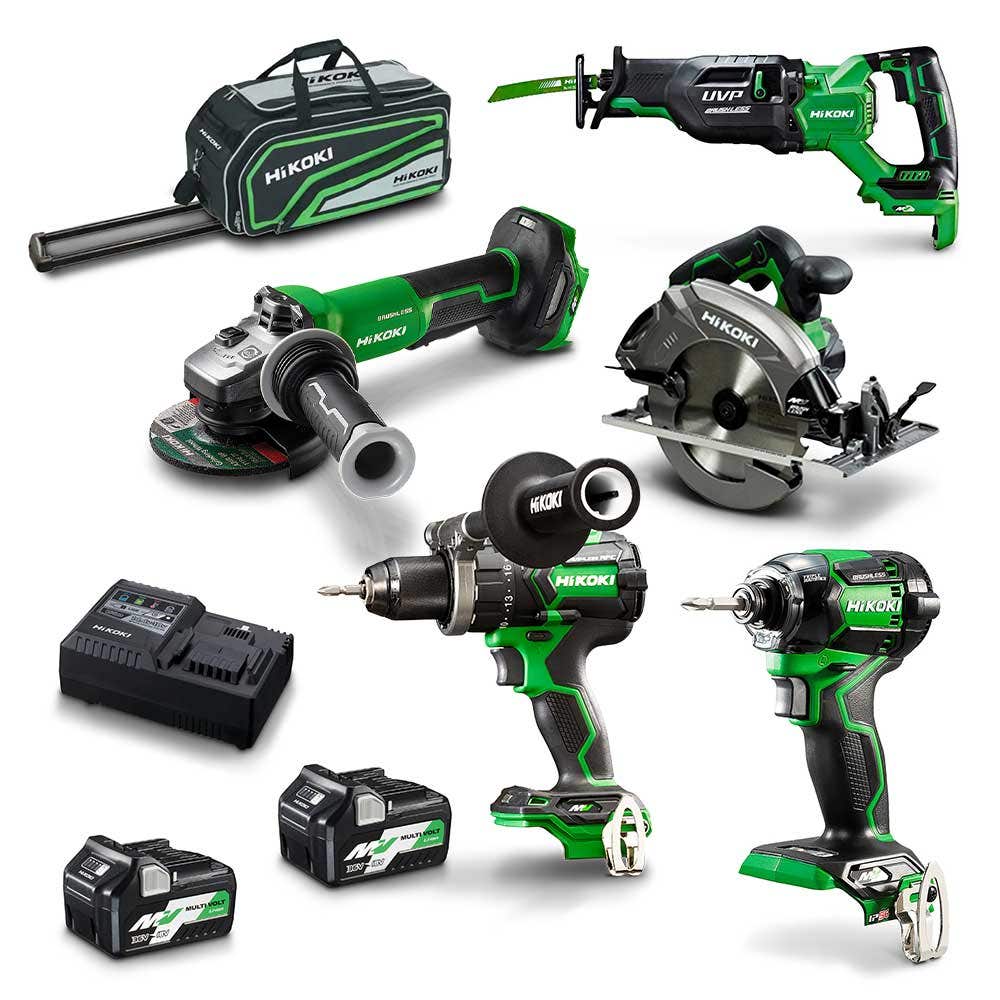 HiKOKI 36V Brushless 5 Piece 2 x 2.5/5.0Ah Combo Kit KC36D5P3(HRZ)