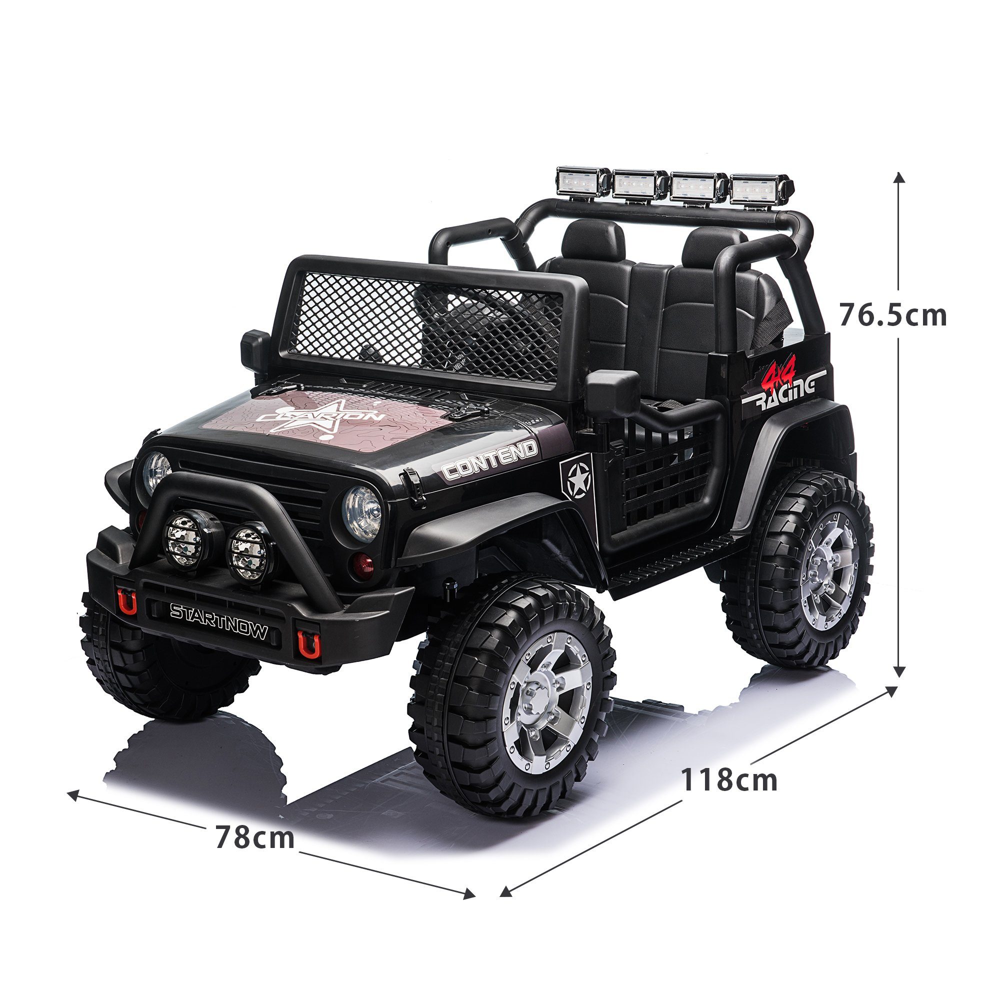 Merax Elektro-Kinderauto, Belastbarkeit 50 kg, mit 2 Sitzer, Elektroauto mit USB, AUX und Bluetooth inkl. Ferndienung