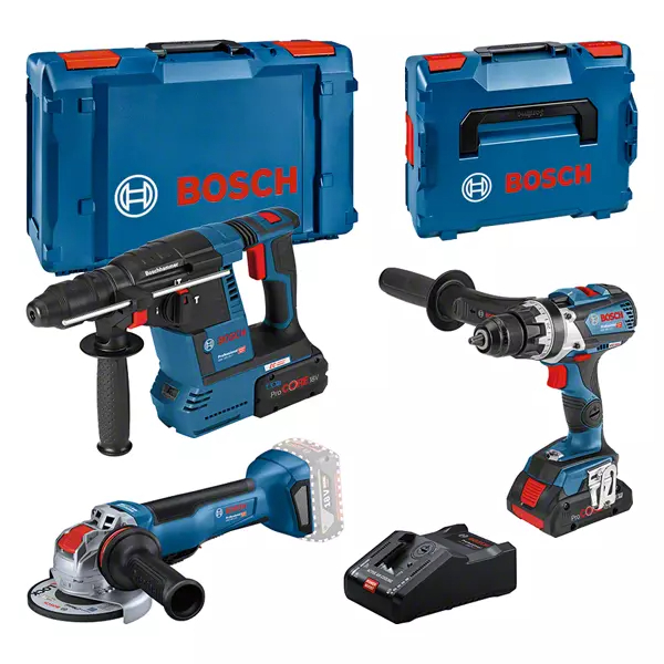 Bosch Combo Kit 3 18V Tools: GSR 18V-110C + GWX 18V-10 P + GBH 18V-26F + 1 4.0 AH Battery (PROCORE) + 1 8 AH Battery (PROCORE) + GAL 18V-160 (L) Professional Edition