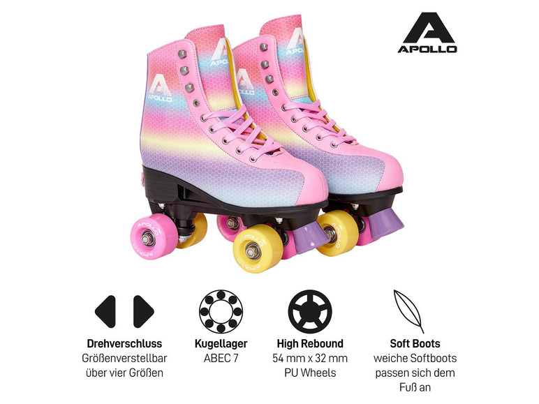 Apollo Apollo Rollschuhe »Disco Quads«, größenverstellbar, Größe 31 - 42, ab 6 Jahren