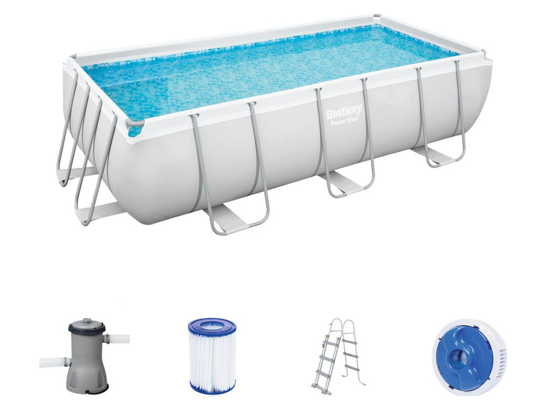 Bestway Power Steel™ Frame Pool Komplett-Set, eckig