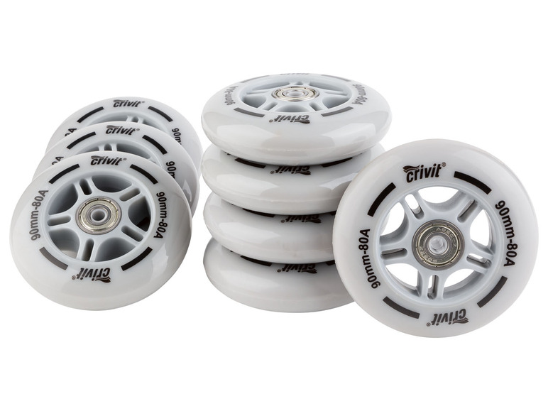 CRIVIT Inliner Rollen mit Kugellager, 8er Set / LED Rollen 4er Set