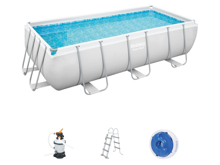 Bestway Power Steel™ Frame Pool Komplett-Set, eckig