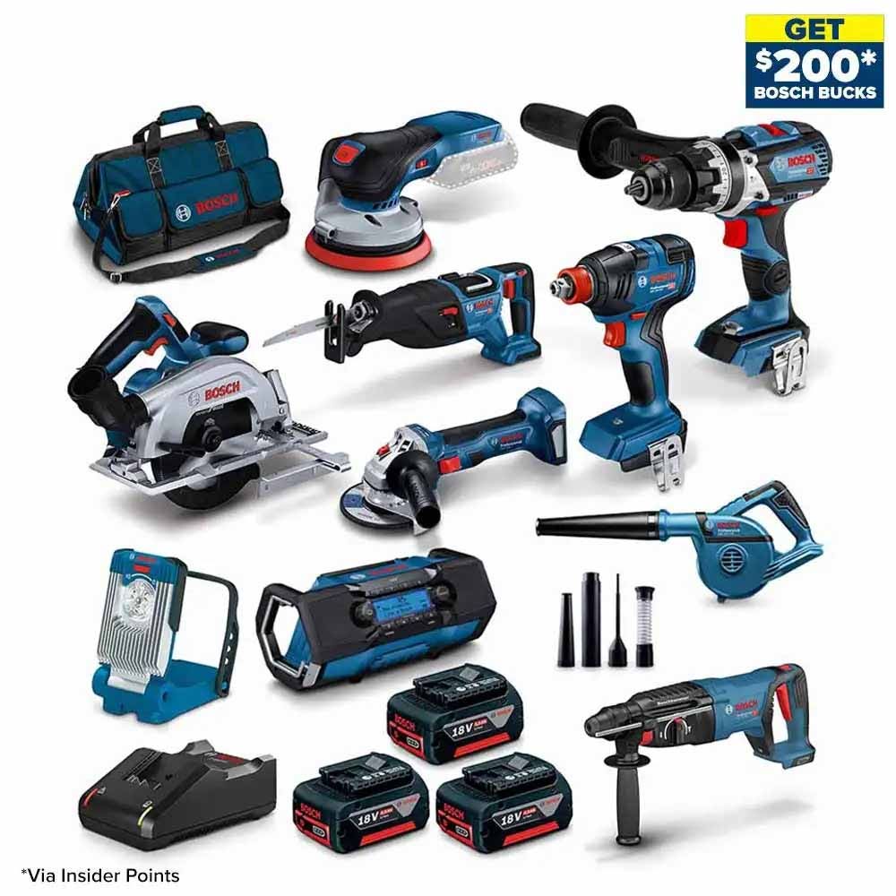 BOSCH 18V Brushless 12 Piece 3 x 5.0Ah Combo Kit 0615990N3B