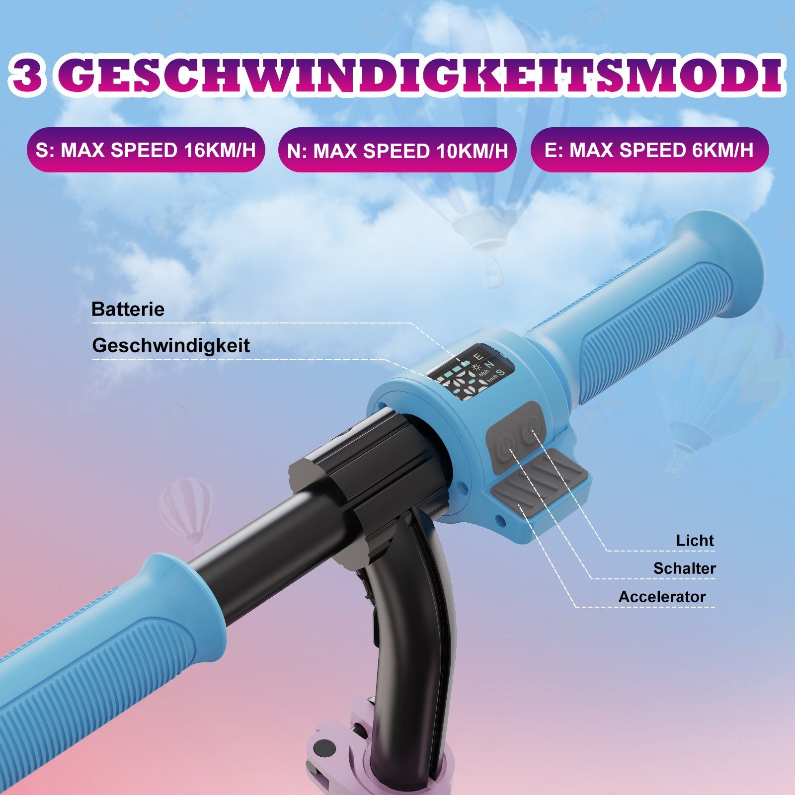 RCB mini scooter, children's scooter, foldable children's scooter 150W 16km/h