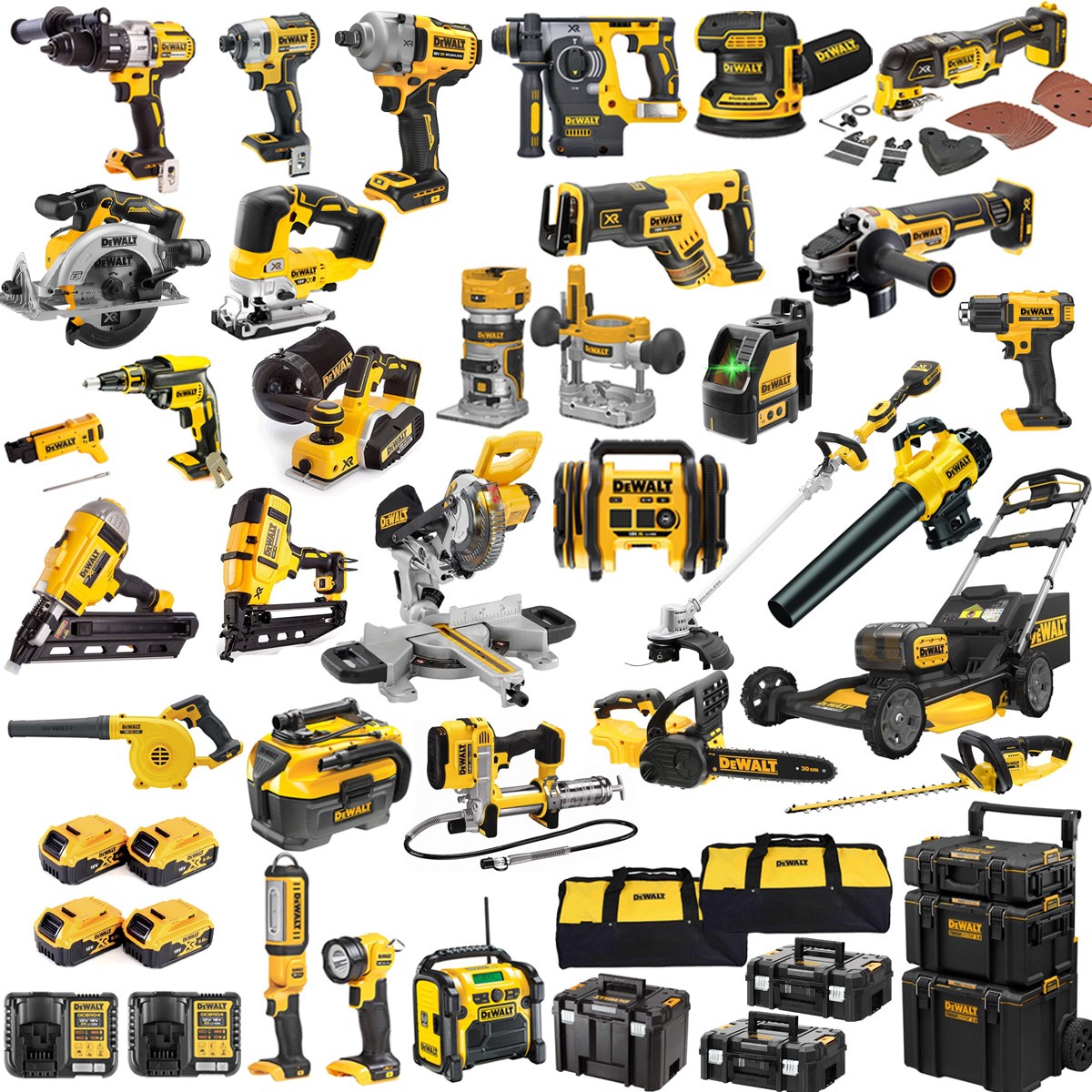 DeWALT DEWKIT30A Power Tool Kit 4 x 18v x 5Ah Lithium Batteries 34pce