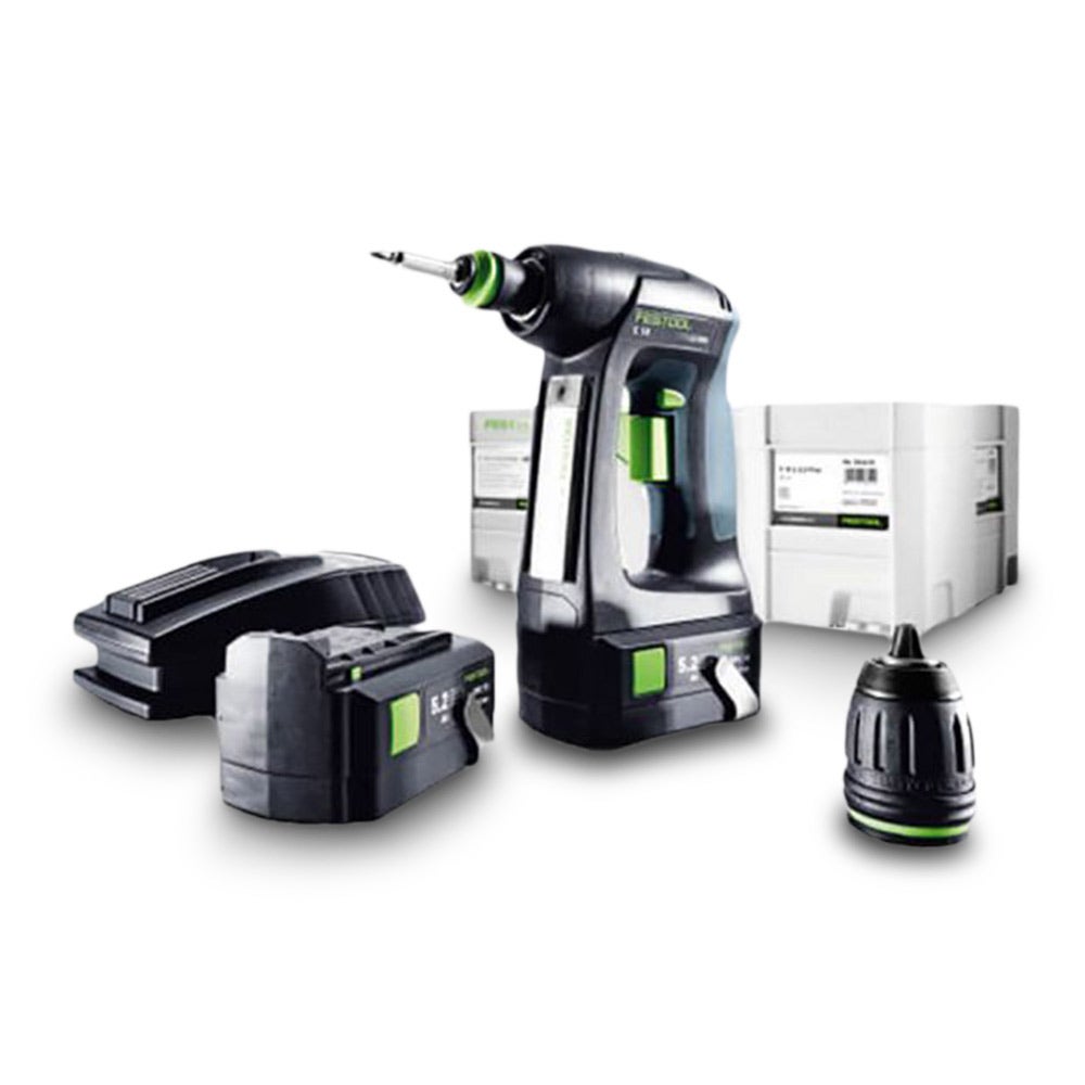 FESTOOL 18V Brushless 2 x 5.2Ah Drill Driver Kit 575008