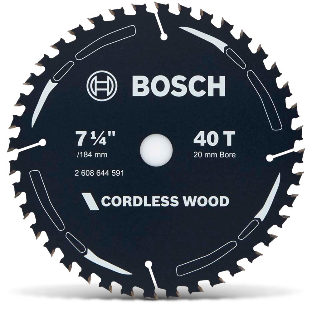 BOSCH 184mm 40T TCT Circular Saw Blade for Wood Cutting - CORDLESS WOOD