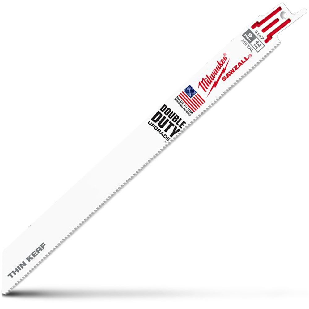 MILWAUKEE 230mm 14TPI Bi-Metal Reciprocating Saw Blade for Metal Cutting - THIN KERF - 5 Piece 48005187