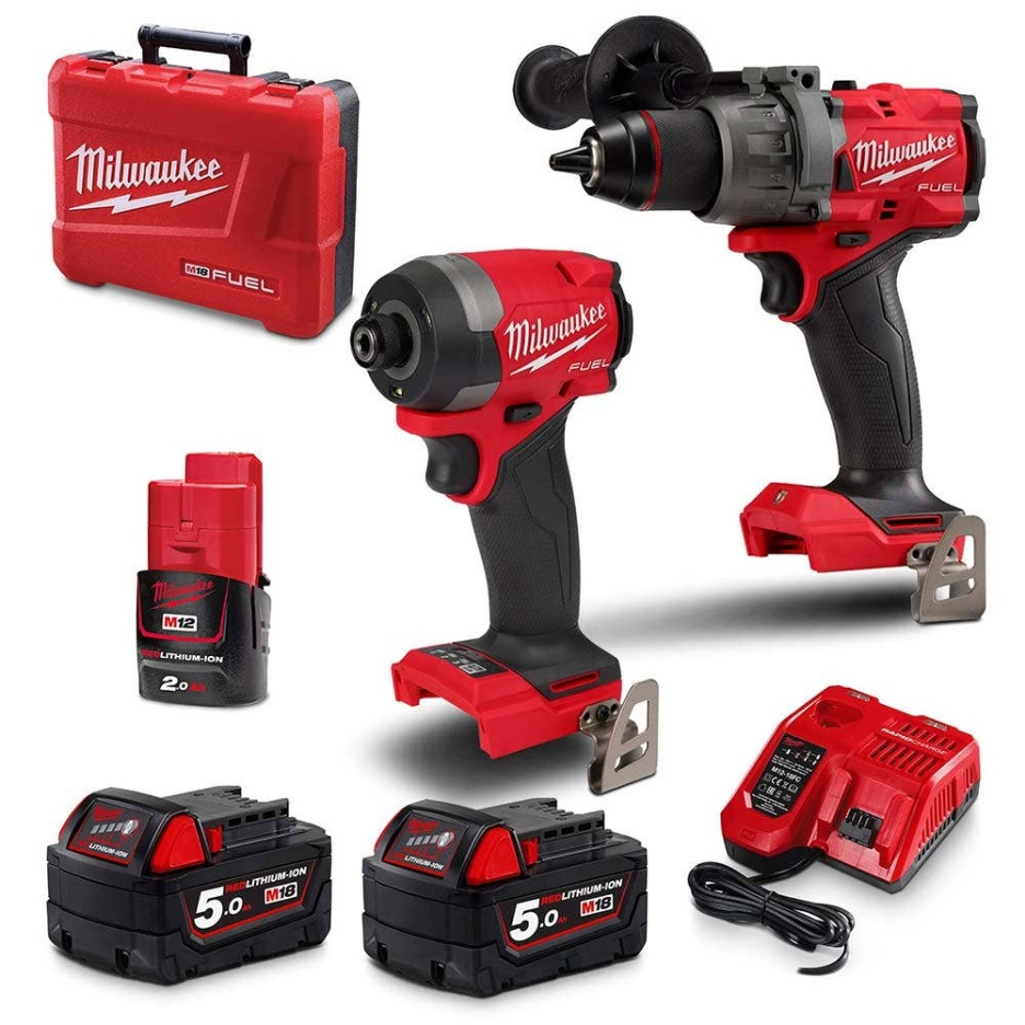 MILWAUKEE 18V FUEL 2 Piece 1 x 2.0AH/2 x 5.0Ah Combo Kit M18FPP2A3502C