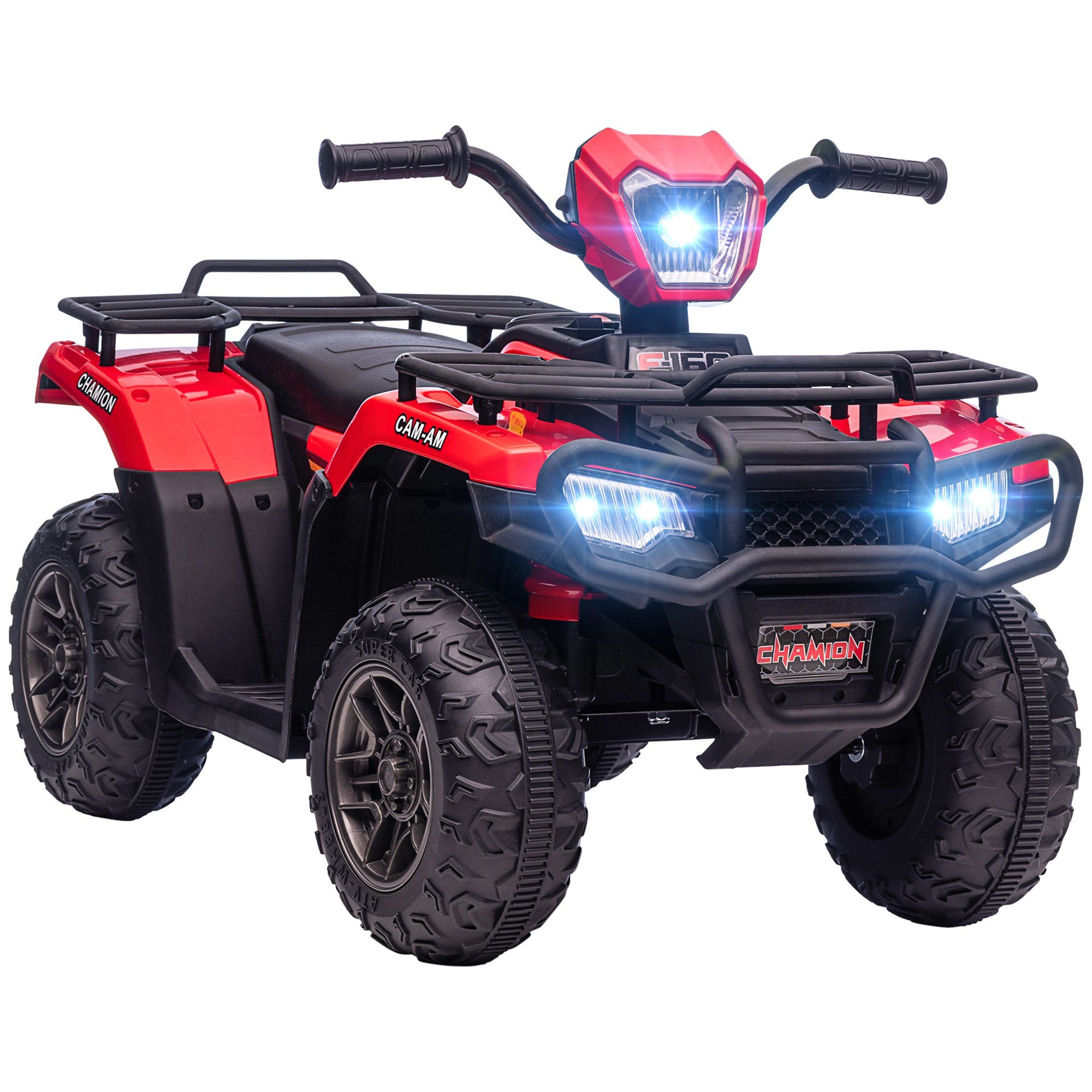 HOMCOM electric children's quad children's electric quad, max. 4 km/h, children's motorcycle, black + red, load capacity 25 kg, (1 piece), 88L x 45W x 50H cm