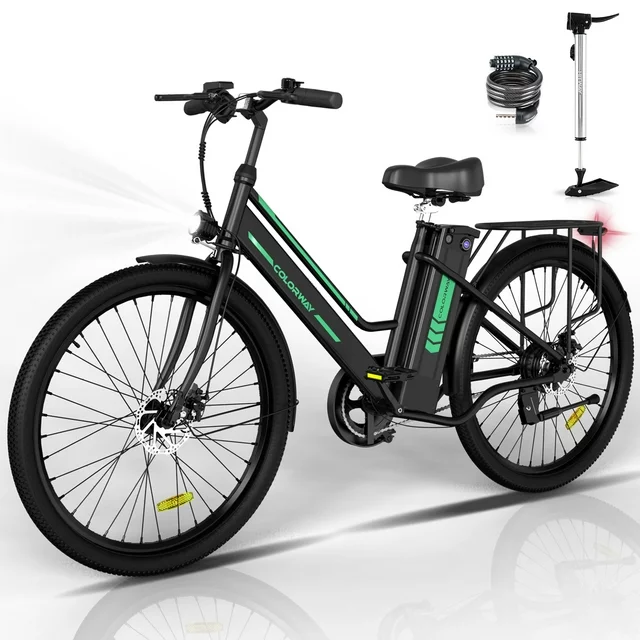 COLORWAY 26 Electric Bike for Woman, 500W Powerful Motor, 36V 12AH Removable Battery E Bike, , Max. Speed 19.9MPH Electric Bicycle
