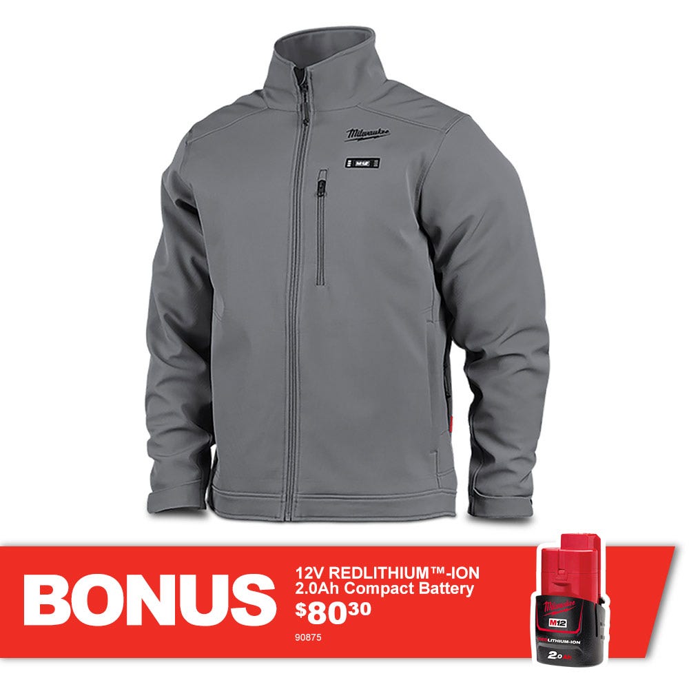 MILWAUKEE 12V Heated TOUGHSHELL Jacket Grey Skin M12THJGREY0