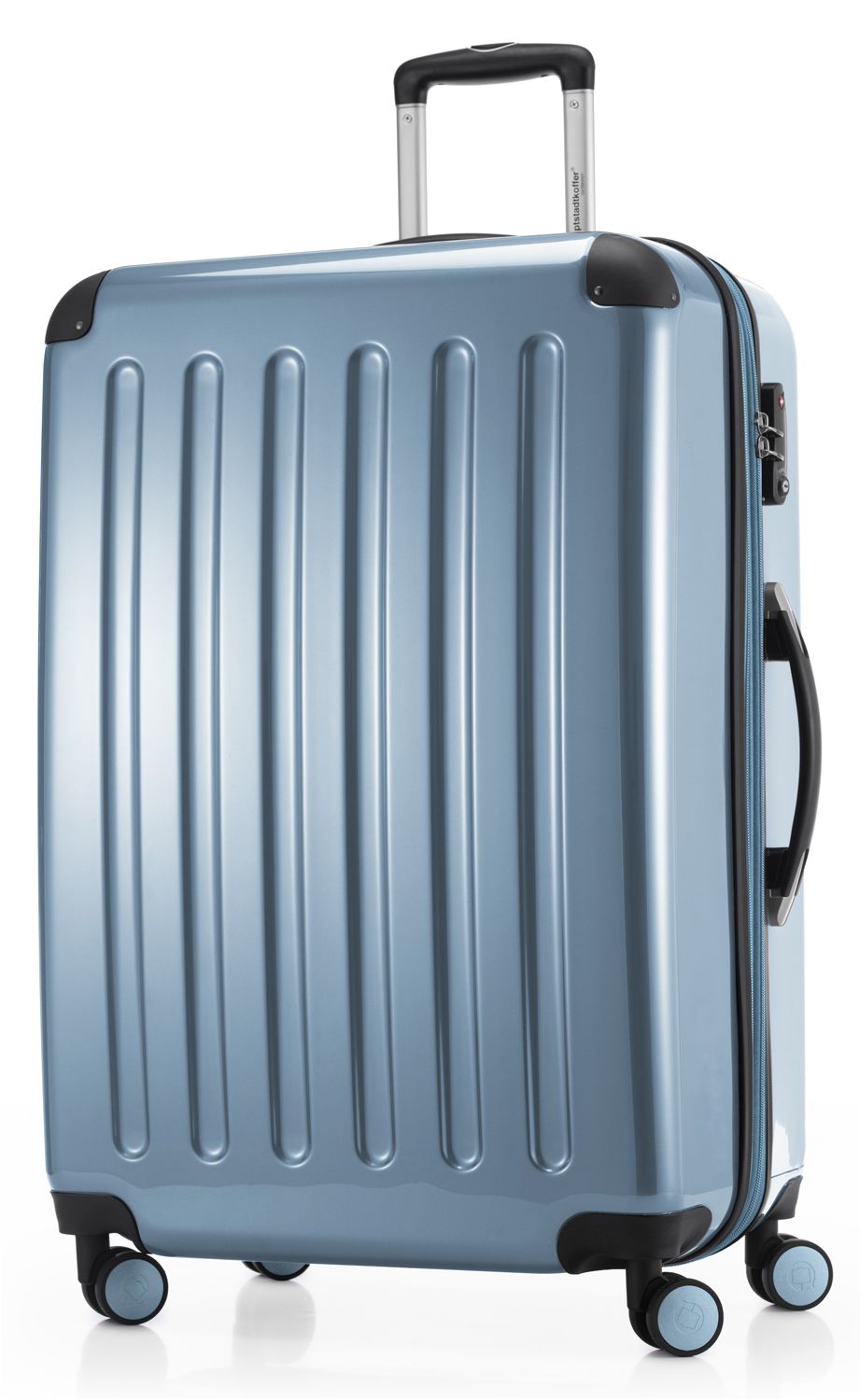 Alex - suitcase hard shell black glossy, TSA, 75 cm, 119 liters