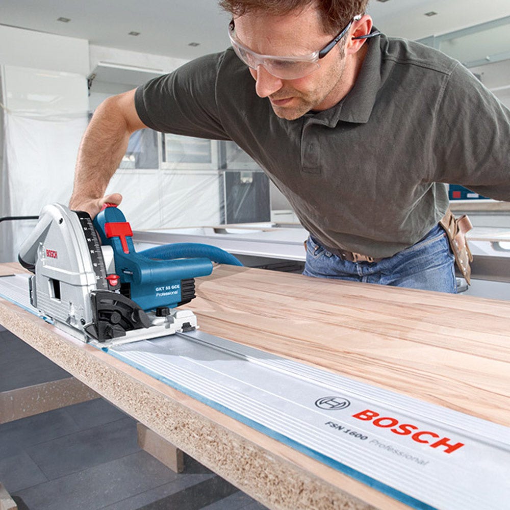 BOSCH 1600mm Aluminium Guide Rail w.Splinter Guard FSN1600