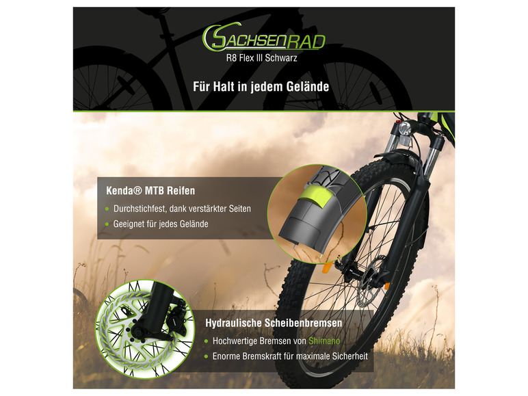 SachsenRad E-Bike Racing Mountainbike »R8 Flex III«, 27,5 Zoll