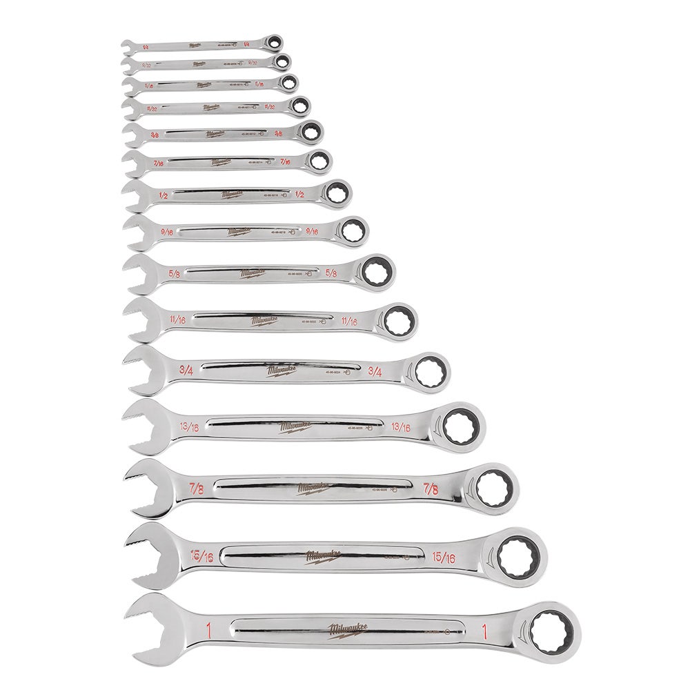 MILWAUKEE 15pc Imperial Ratcheting Wrench Combination Set 48229416