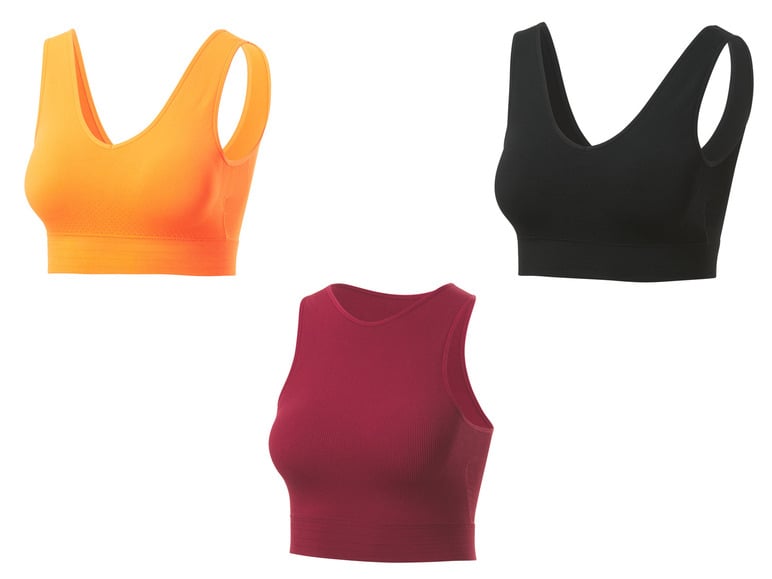 CRIVIT Damen Seamless-Sportbustier, Medium-Level, mit dynamischer Kühltechnologie