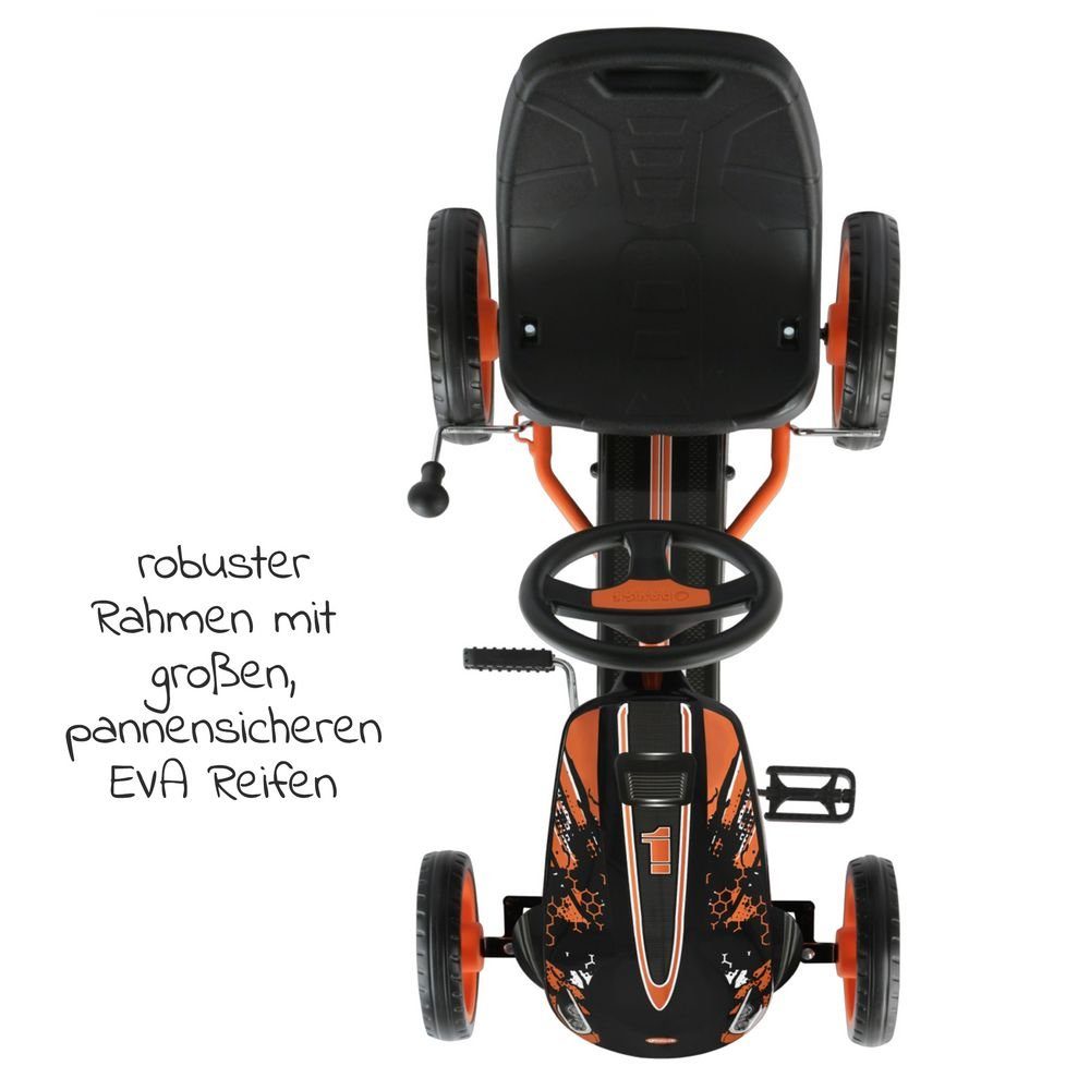 Hauck Tretfahrzeug Speedster - Orange, Pedal Gokart & Tretauto mit verstellbarem Schalensitz (4-8 Jahre)