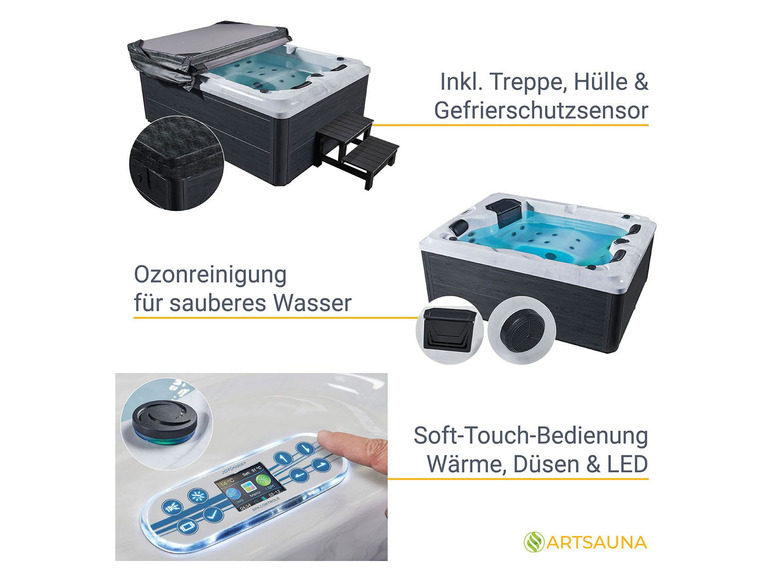 Artsauna Whirlpool »Oasis«, mit 31 Massagedüsen, LED-Lichtspiel