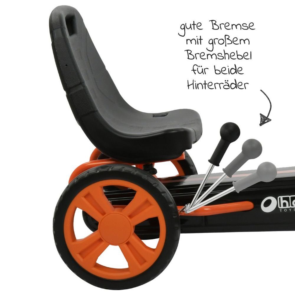 Hauck Tretfahrzeug Speedster - Orange, Pedal Gokart & Tretauto mit verstellbarem Schalensitz (4-8 Jahre)