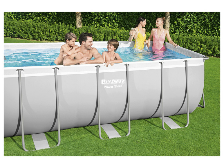 Bestway Power Steel™ Frame Pool-Set mit Filterpumpe, ca. L 412 x B 201 x L 122 cm