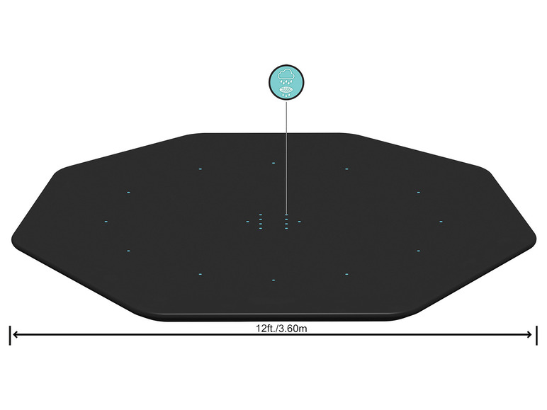 Bestway PVC-Abdeckplane, schwarz, für runde Pools