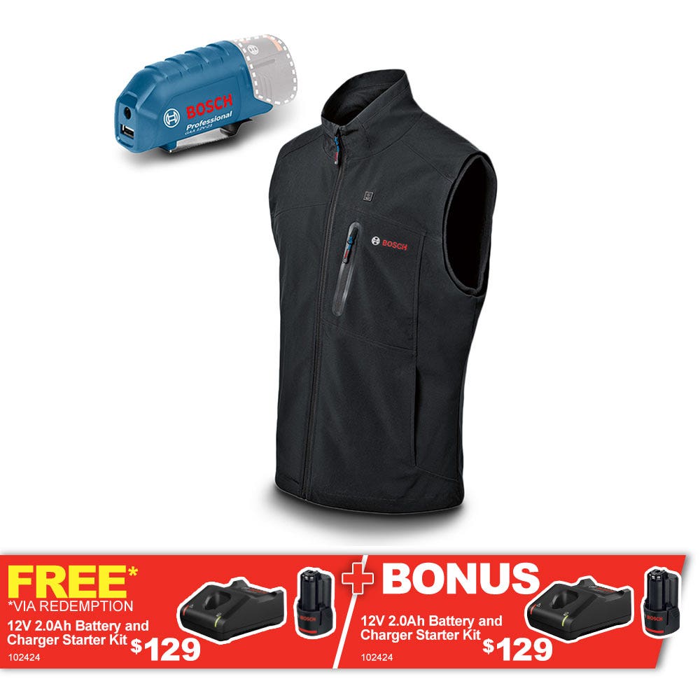 BOSCH 12V Heated Vest Skin - Black 06188000EA