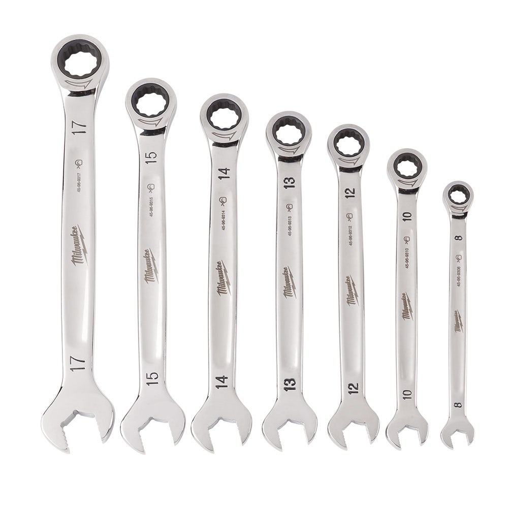 MILWAUKEE 7pc Metric Ratcheting Wrench Combination Set 48229506