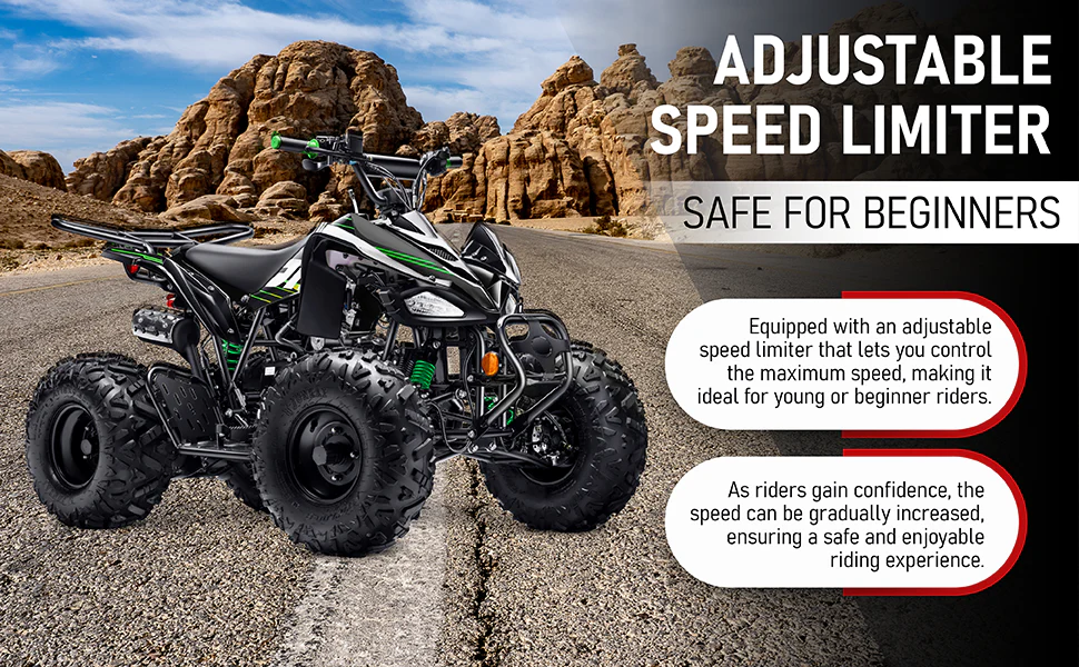 Automatic 125cc ATV with Reverse – Utility ATV Four Wheeler Gas Powered 4 Wheeler Quad with Headlights - Big 19