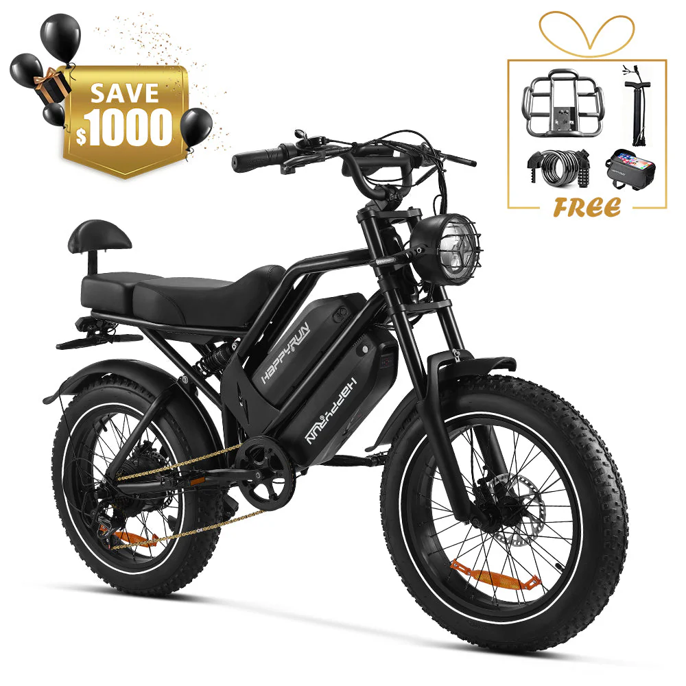 2025 NEW HappyRun G70 2000W Dual Battery Fast Electric Cargo Bike for Sale