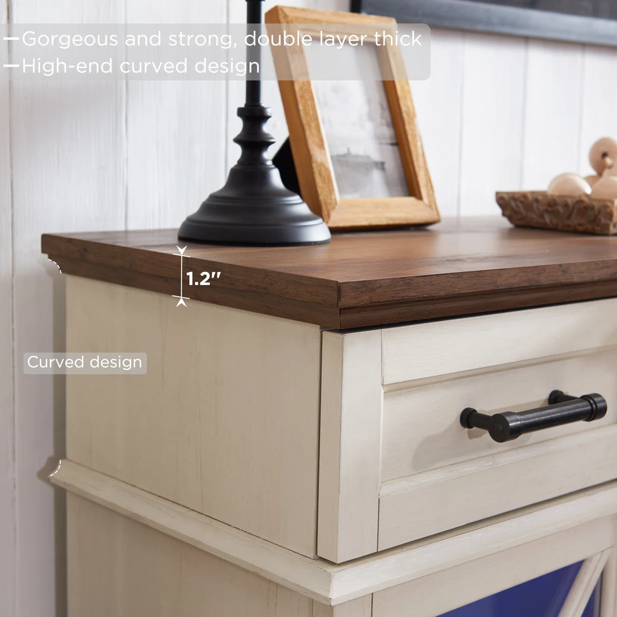 Gaobo Farmhouse Fireplace Wood Entertainment Center With Electric Fireplace & Timer