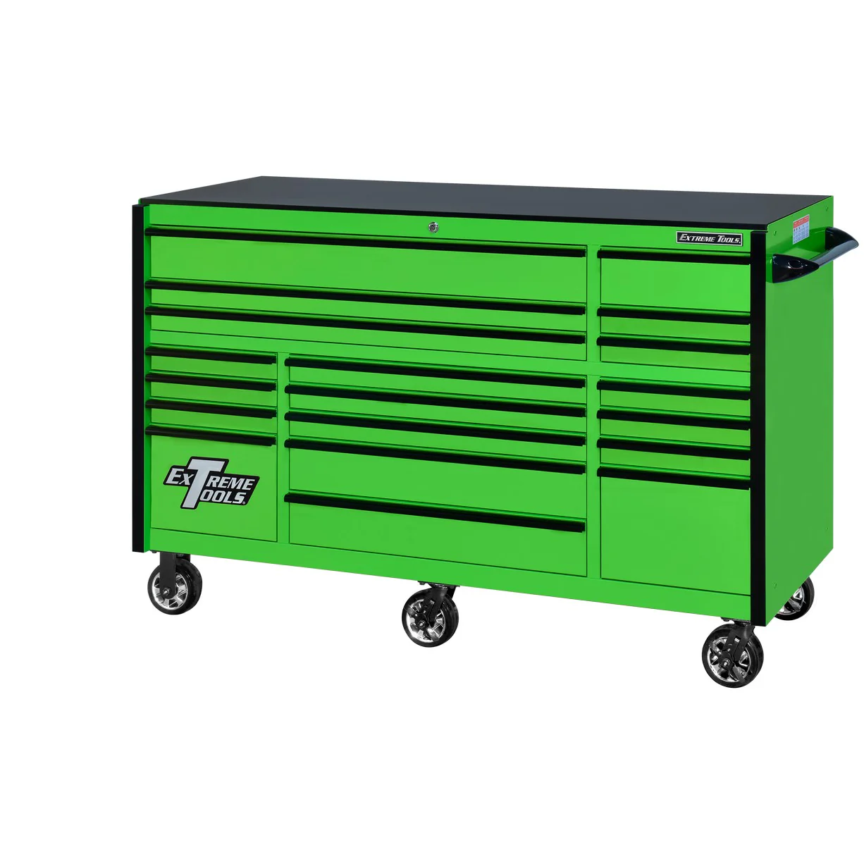Extreme Tools 72″ x 30″, 19 Drawer Roller Cabinet with 250 lbs. drawer slides, RX 250 Series