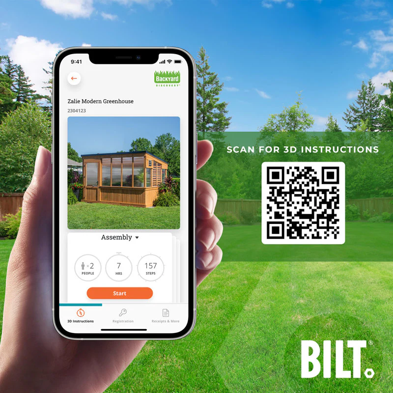 Backyard Discovery Zalie 12' x 7' Cedar Wood and Polycarbonate Walk-In Outdoor Greenhouse Kit with PowerPort