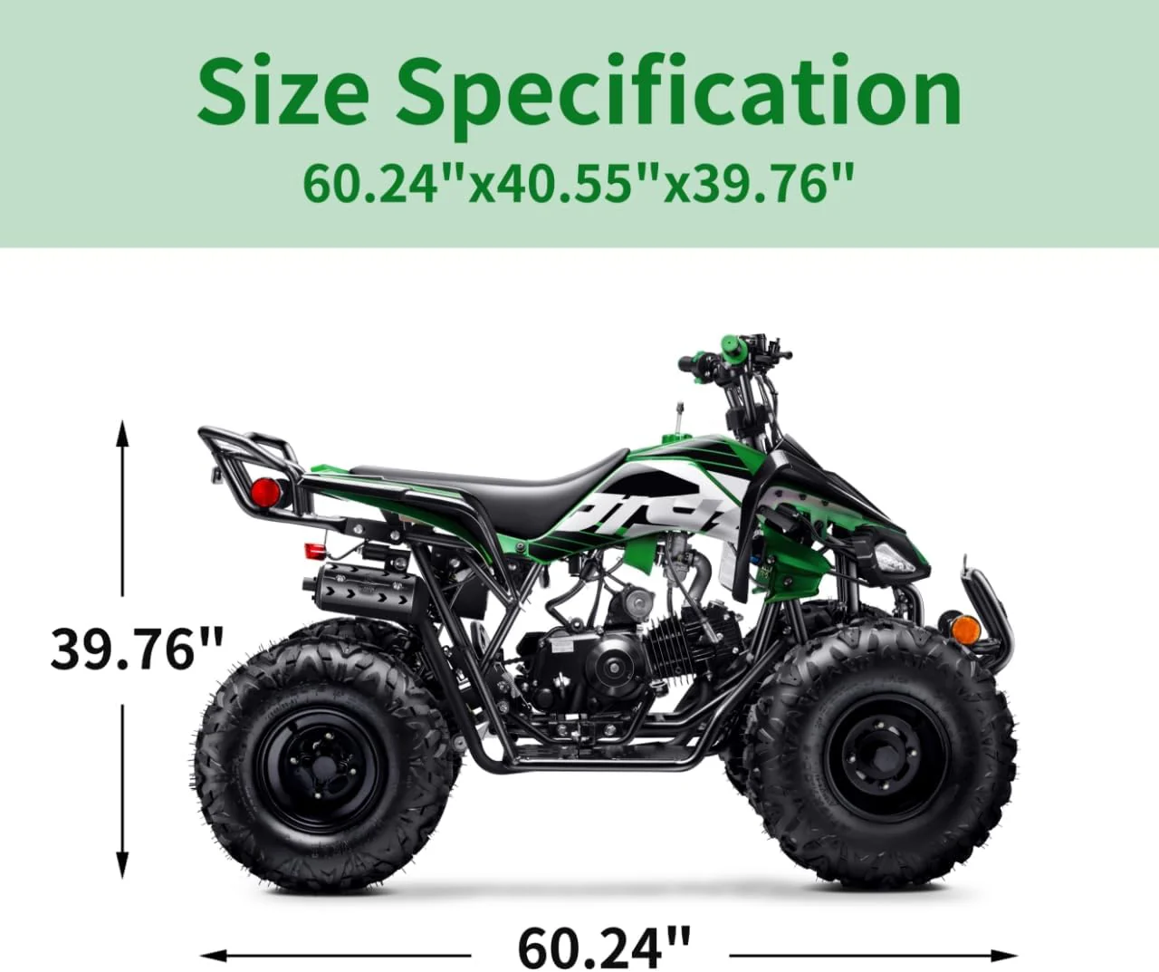 Automatic 125cc ATV with Reverse – Utility ATV Four Wheeler Gas Powered 4 Wheeler Quad with Headlights - Big 19