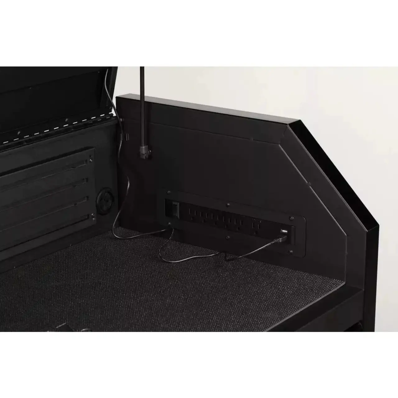 Industrial 41 inches. WX 21.5 inches. D matte black 4 drawer top tool box
