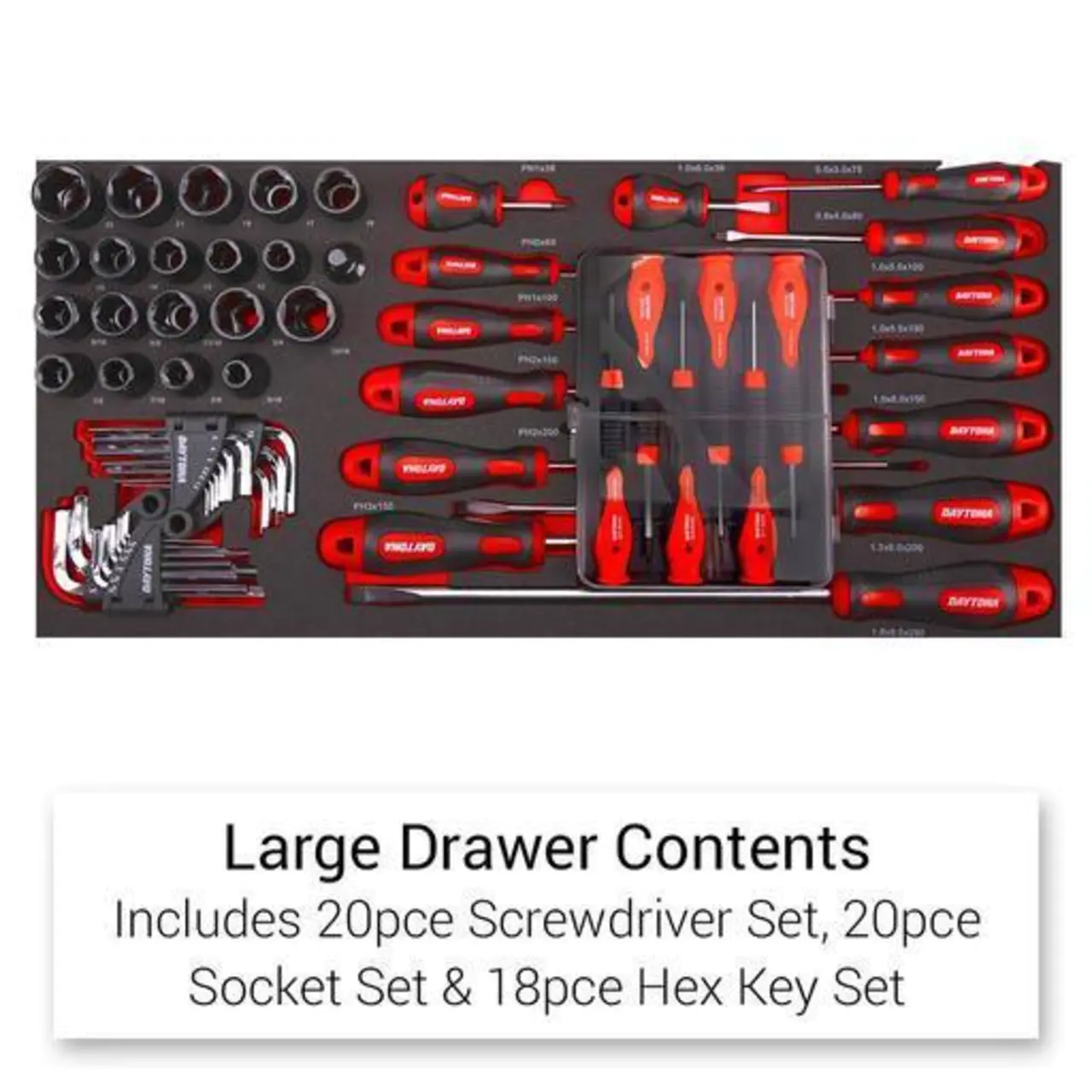 Daytona D520PSKIT 520-Piece Machinery Tool Set with 6-Drawer Cabinet and 7-Drawer Roller Cabinet