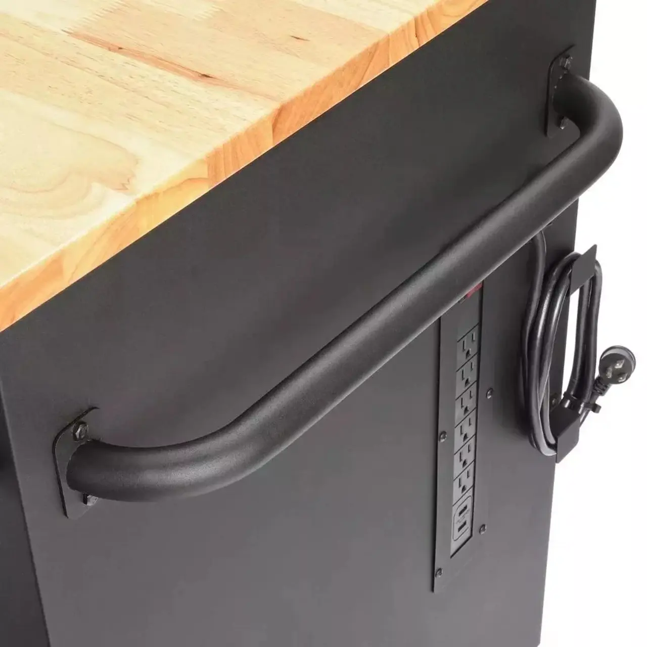 Heavy duty 72 in. W 18 Drawer Deep Tool Box Mobile Workbench in Matte Black with Adjustable Height Hardwood Top