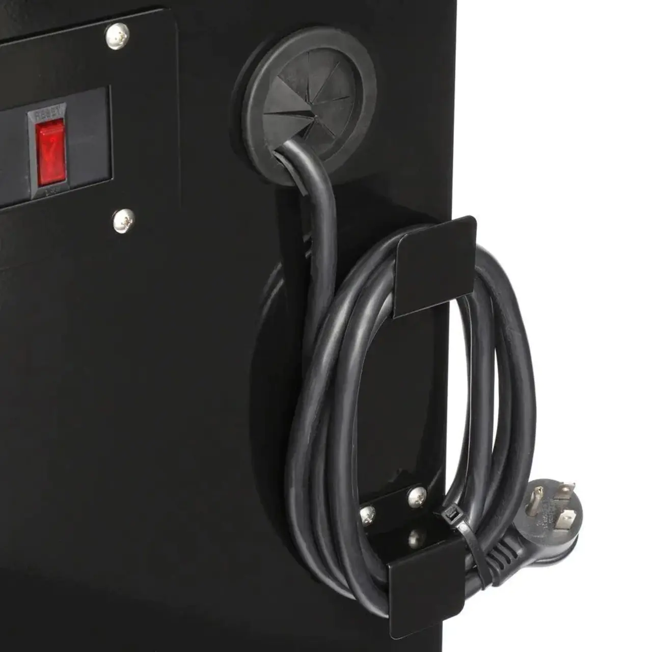 62-inch 14-drawer mobile workbench, solid wood top, black