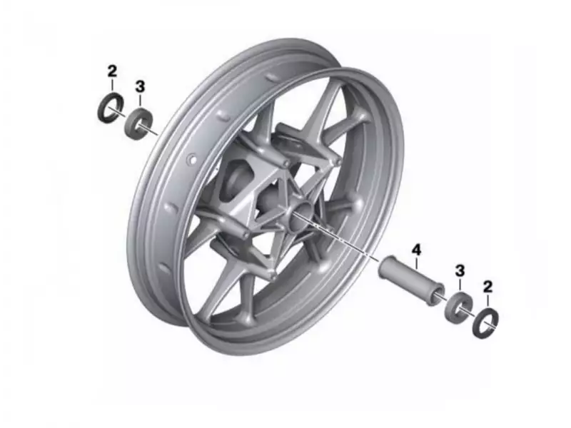 BMW Black front wheel (3.5x17) - S1000R K63 - S1000RR K67 - S1000XR K69