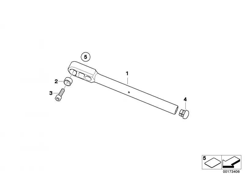 BMW Handlebars with bracelets Left Genuine HP2SPORT (K29) (n°1 on the picture)