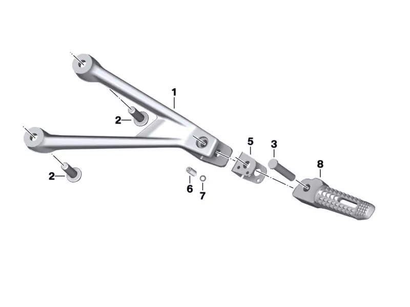 BMW set Foot-Pegs Rear Left (with support) - S1000RR (K67) [2019 - 2022]