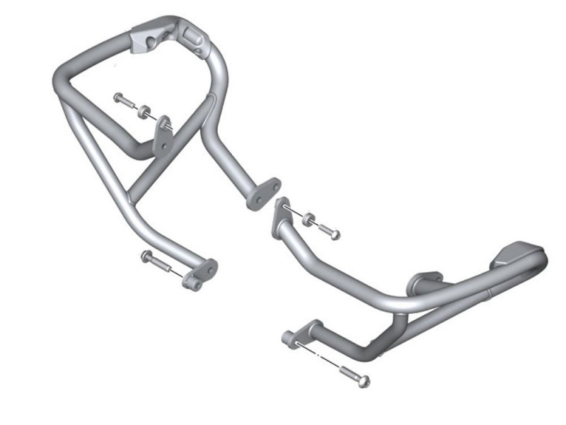 BMW Complete black engine protection bracket (Crashbar) - R1250GS (K50) / R1250R (K53) / R1250RS (K54)