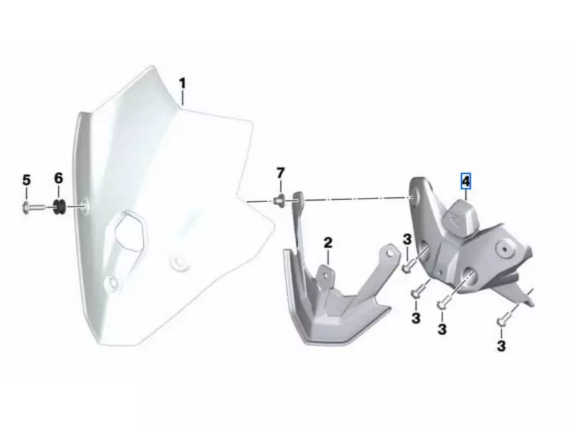 BMW Windscreen Support (without fasteners) - F900R